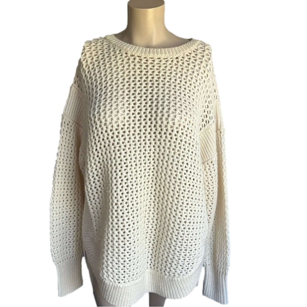 Trina Turk crochet cream top swim cover-up